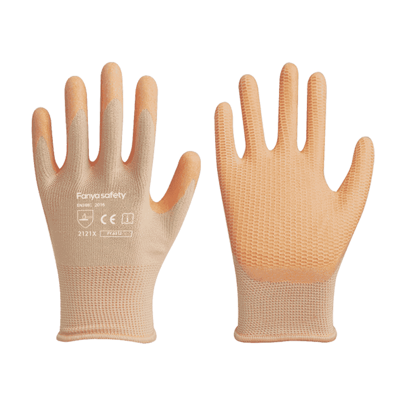 Poliéster 13G com revestimento de espuma de látex antiderrapante